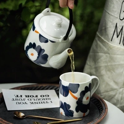 Скандинавский керамический чайник, керамическая кружка, чашка, чайник, чайник, кофейная чашка