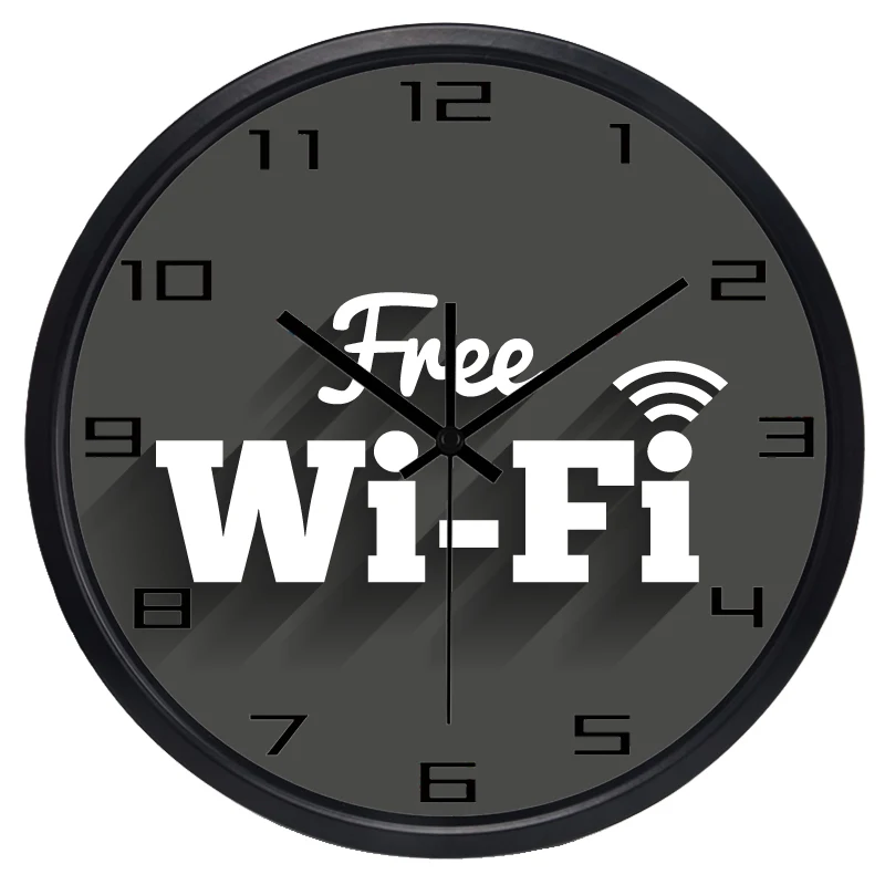 Креативные модные настенные часы для магазина с бесплатным Wi Fi современные
