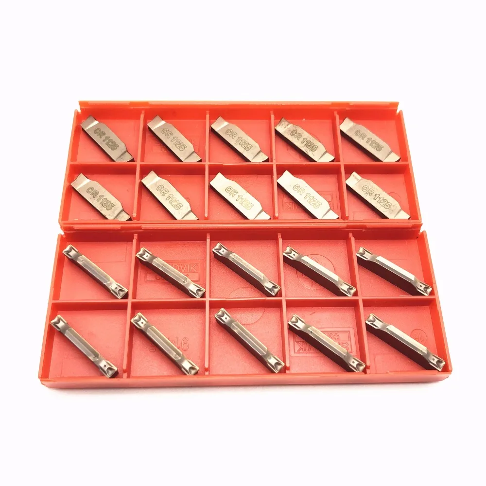 

10PCS N123G2 0200/0300/0400 CR1125 slotted carbide blade N123G2 lathe tool metal turning tools tungsten carbide CNC cutting tool