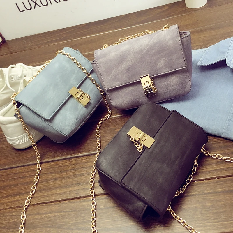 

New Arrival Summer And Spring Vintange Nubuck Leather Women Crossbody Bag Fashion Lock Women Bag Candy Color Shoulder Bag