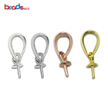 Beadsnice Подвеска из стерлингового серебра 925 пробы подвеска-Бейл соединитель Подвеска бусины крышка изготовление ювелирных изделий для нее ID25427