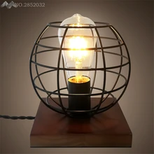 Американский Эдисон Ретро твердый деревянный железный клетчатый Настольный светильник деревянный креативный старый Настольный светильник кафе прикроватный бар украшения для внутреннего освещения