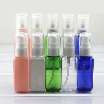 

120 X 50ml(1 2/3OZ) Square Cosmetic PET Bottle Press Pump Sample Beak Cap Bottles Wholesale