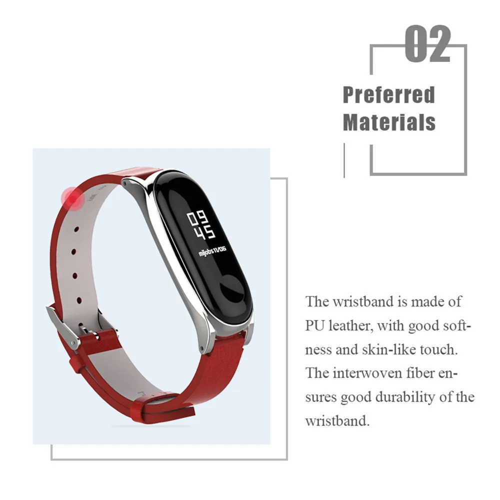 Mi jobs кожаный ремешок на запястье mi band 3 браслет для Xiaomi Смарт