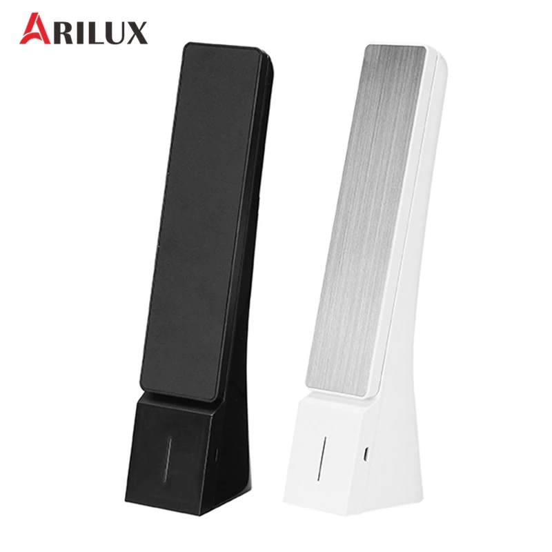 

ARILUX 3.5W 3 Modes Rechargeable LED Table Light Portable CCT Desk Lamp DC5V Silver/Black Night Book Light