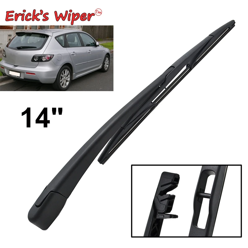 

Erick's Wiper 14" Rear Wiper Blade & Arm Set Kit For Mazda 3 BK Hatchback 2003-2009 Windshield Windscreen Rear Window