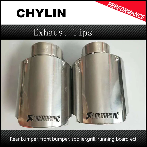 

1PCS Inlet (54mm) Outlet (89mm) Akrapovic 304 stainless steel Exhaust Tip/Muffler pipe For BMW BENZ AUDI Car Accessories