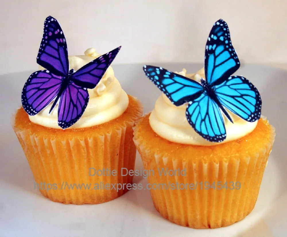 

Big Blue Purple Butterfly Edible cake topper wafer rice paper cupcake topper Wedding decoration Birthday baby shower cake decor