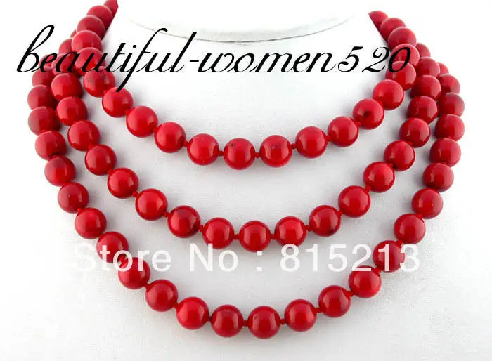 

ddh0046 Excellent 50" 11mm nature round red coral necklace 14KGP 28% Discount
