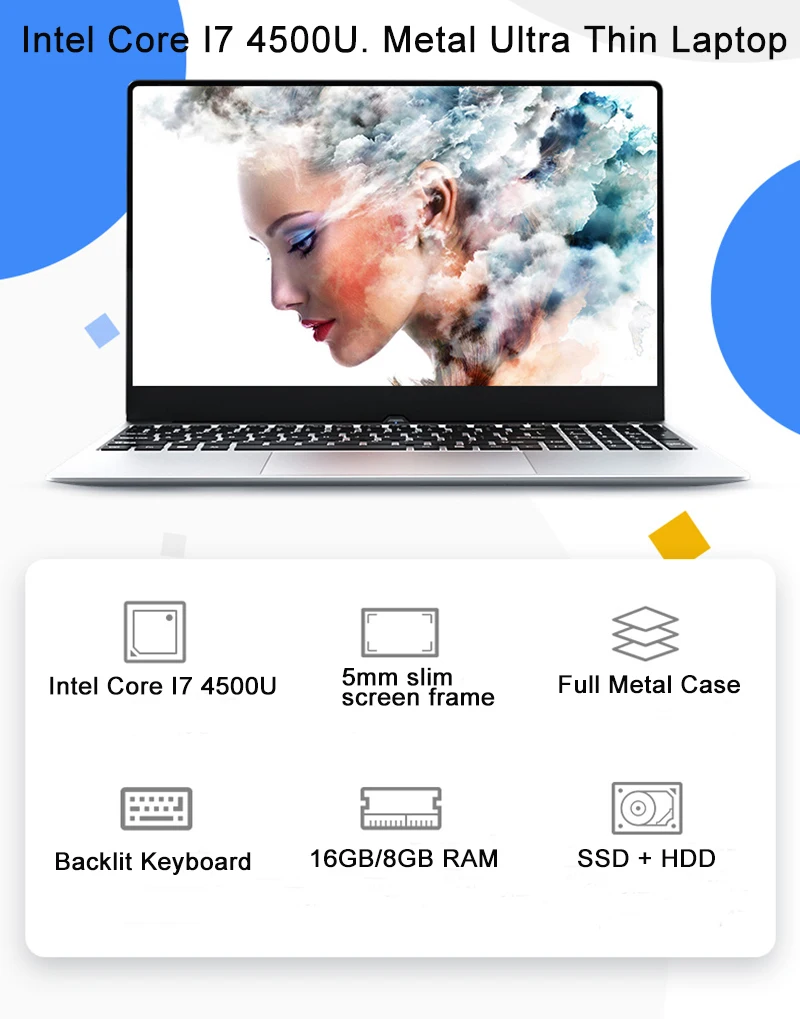 Игровой Компьютер GMOLO 15,6, 16 ГБ ОЗУ, 256 ГБ SSD+ 1 ТБ HDD, intel Core I7 4th Gen, 15,6 дюймов, металлический игровой ноутбук, ноутбук