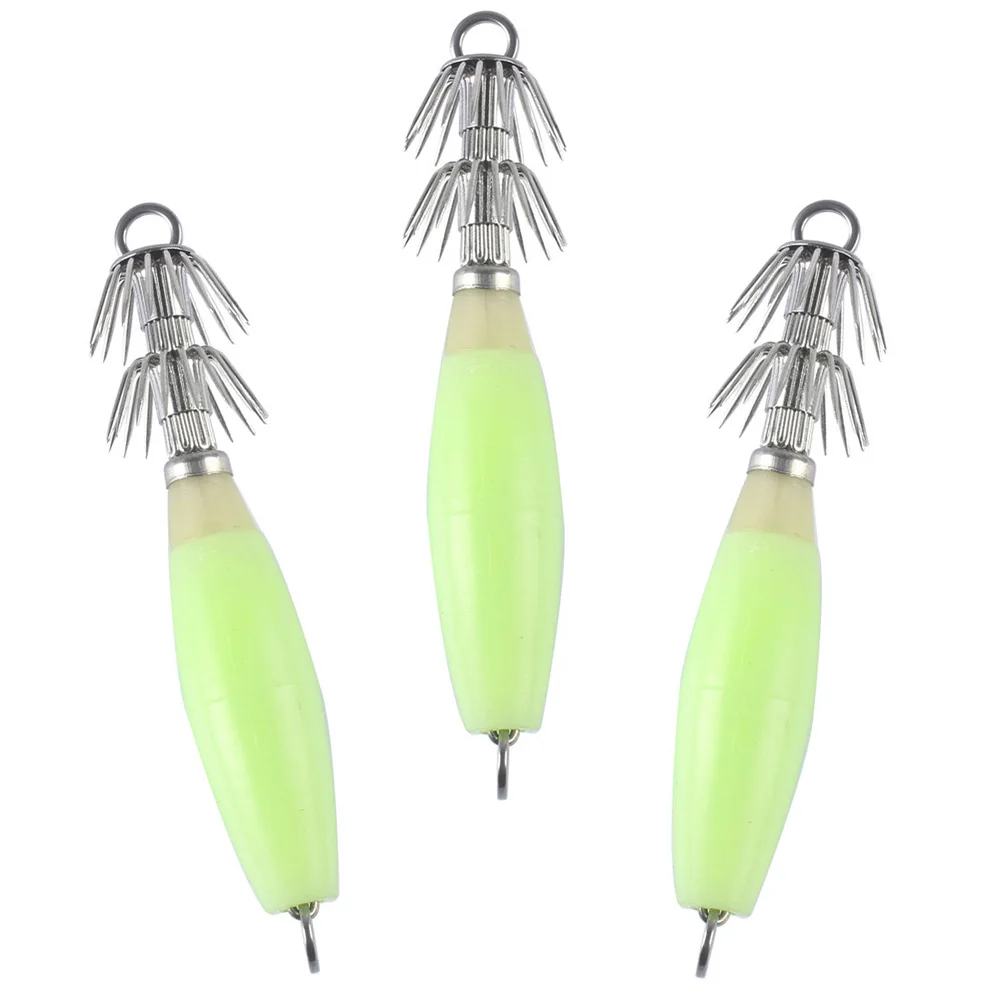 

5Pcs/lot 16g Luminous Fish Hook Squid Lure Jig Hook Hard Plastic Baits DIY Hooks Fishing Accessory