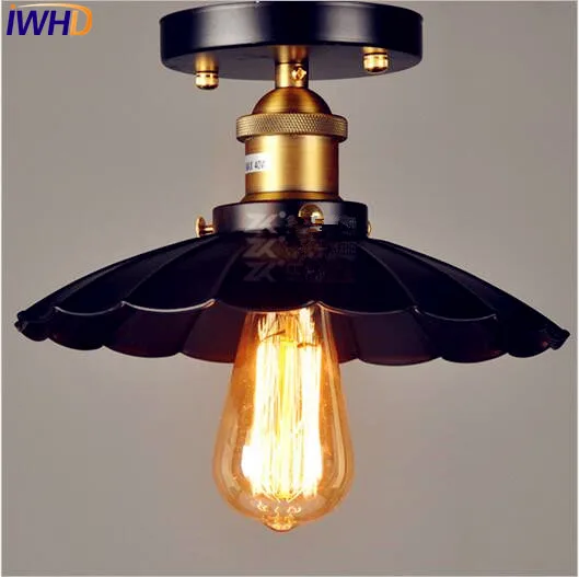 

IWHD Edison Loft Industria LED Ceiling Lamp Living Room Lights Plafondlamp Edison Vintage Ceiling Lights Home Lighting