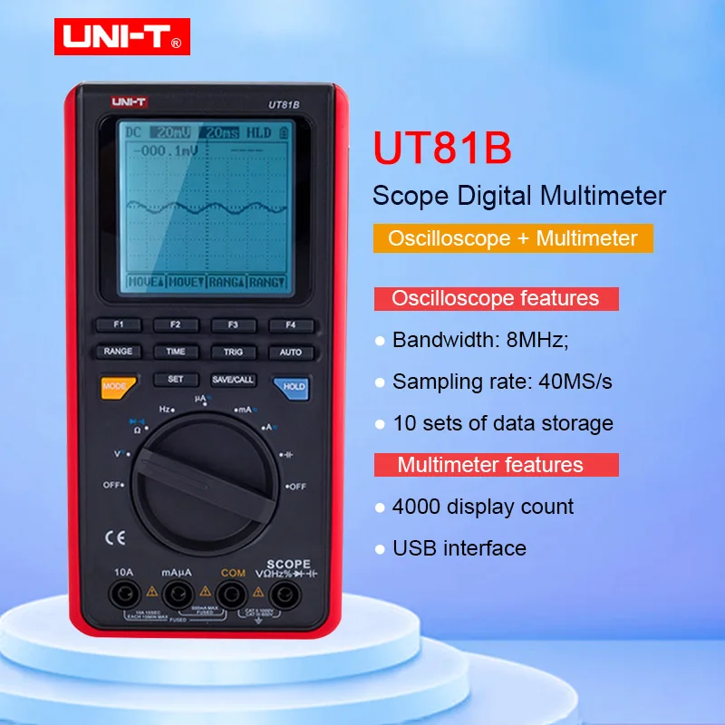 UNI T UT81B цифровой мультиметров Ручной мультиметр с USB/ЖК метром тестер осциллограф