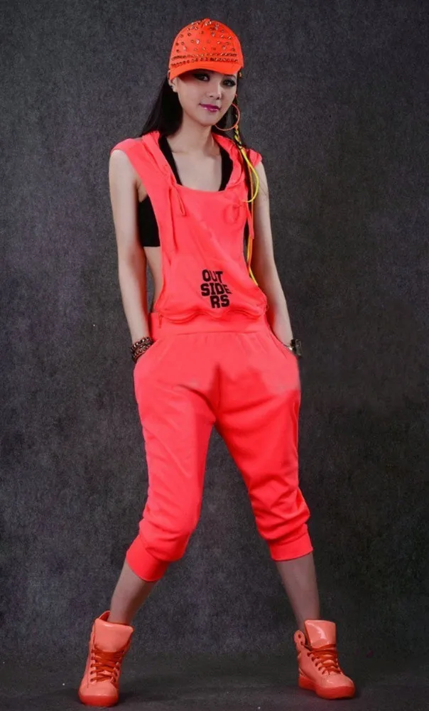 Персональный хип-хоп танцевальный костюм, одежда для выступлений, женский комбинезон, Европейский цельный штаны, Свободные Комбинезоны, гарем, джазовые комбинезоны - Цвет: Pink