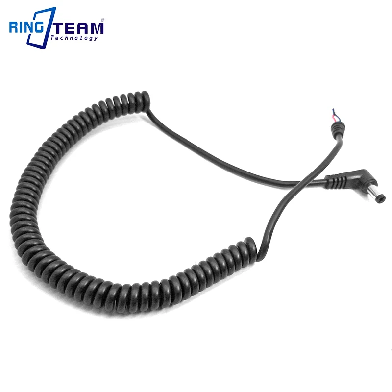 Spiral Coiled Curved Power Cable Cord 5.5x2.1mm DC Plug Tip Connector for CCTV Photo Lamp Light Monitor Router PC Screen Camera