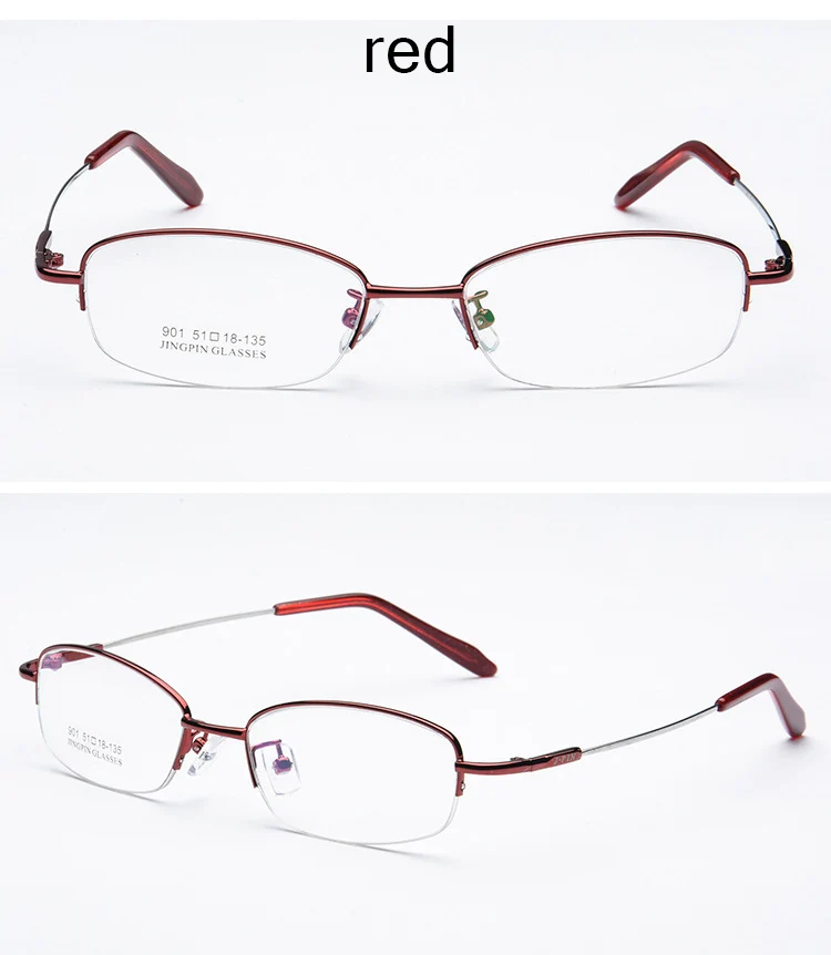 Оправы для очков женские титановые очки из сплава Мужчины Женщины Половина Сверхлегкая рама вес близорукость очки Z901