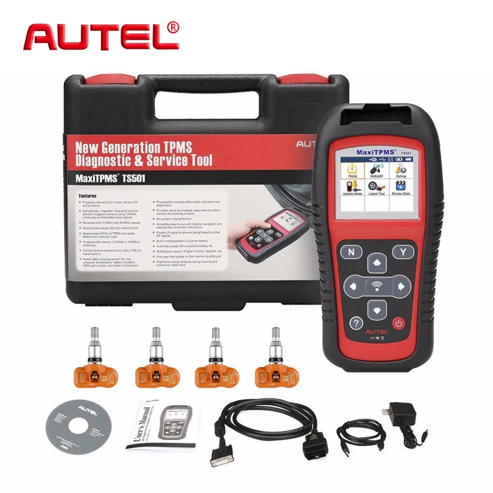 

Newest Autel MaxiTPMS TS501 TPMS Service tool TPMS systems tire pressure monitoring system with 315MHz Programmable Sensors