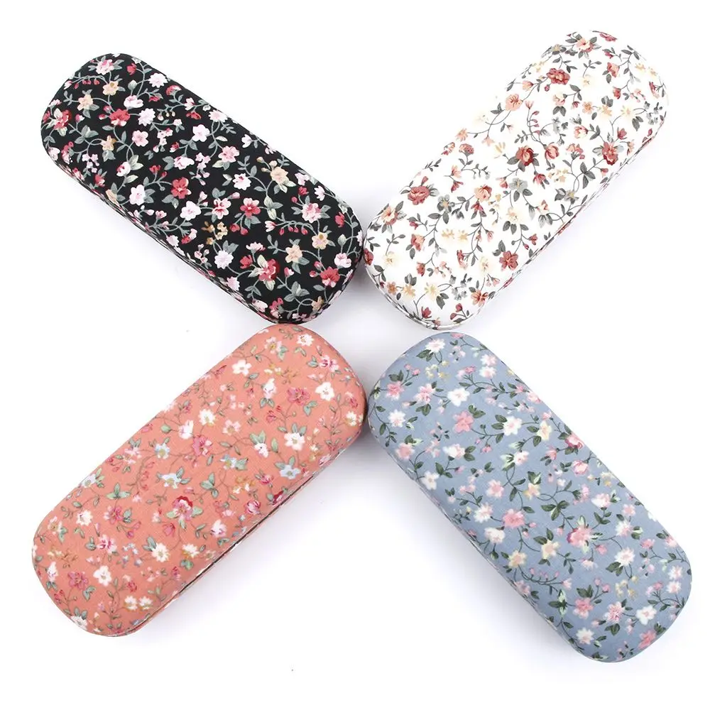 

Fashion New Style Protable Floral Sunglasses Hard Eye Glasses Case Eyewear Protector Box Pouch Bag 4 Colors Free Shipping
