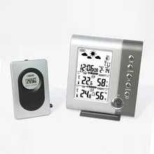 Wireless Weather Station Digital Humidity Temperature Sensor Indoor Outdoor Pressure Wind Weather Forecast LCD Wall Clock