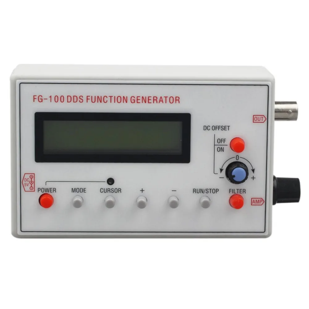 FG 100 DDS Function Signal Generator Frequency Counter 1Hz 500KHz Multifunction Easy Operation