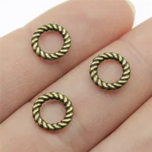 WYSIWYG 60pcs 9mm Vintage Pendants Jewelry Making Antique Bronze Color Small Circle Spacer Beads Pendants Charm Small Circle
