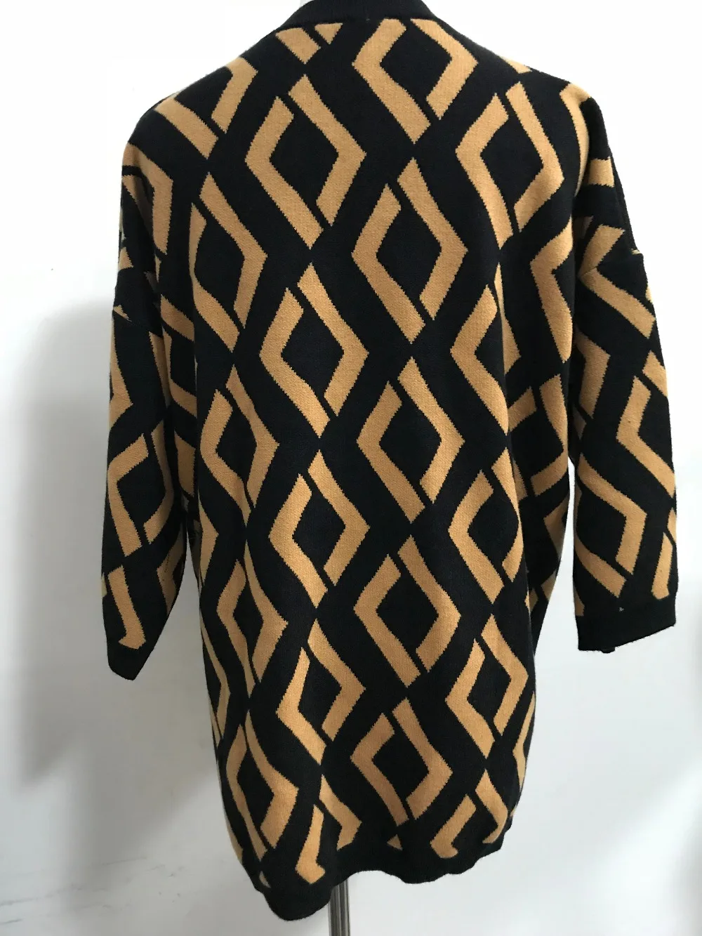 Винтажный клетчатый свитер с круглым вырезом и геометрическим рисунком, черный свитер с длинным рукавом, вязаная повседневная одежда, новинка, Женский вязаный джемпер kleding