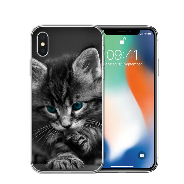 Cute Black Cat Staring Eyes Soft TPU Phone Case For iPhone 5