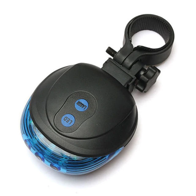 5 LED 2 Lasers Blue Bike Light Beam Bicycle Taillight Cycling Tail Rear Flash Lights Safety