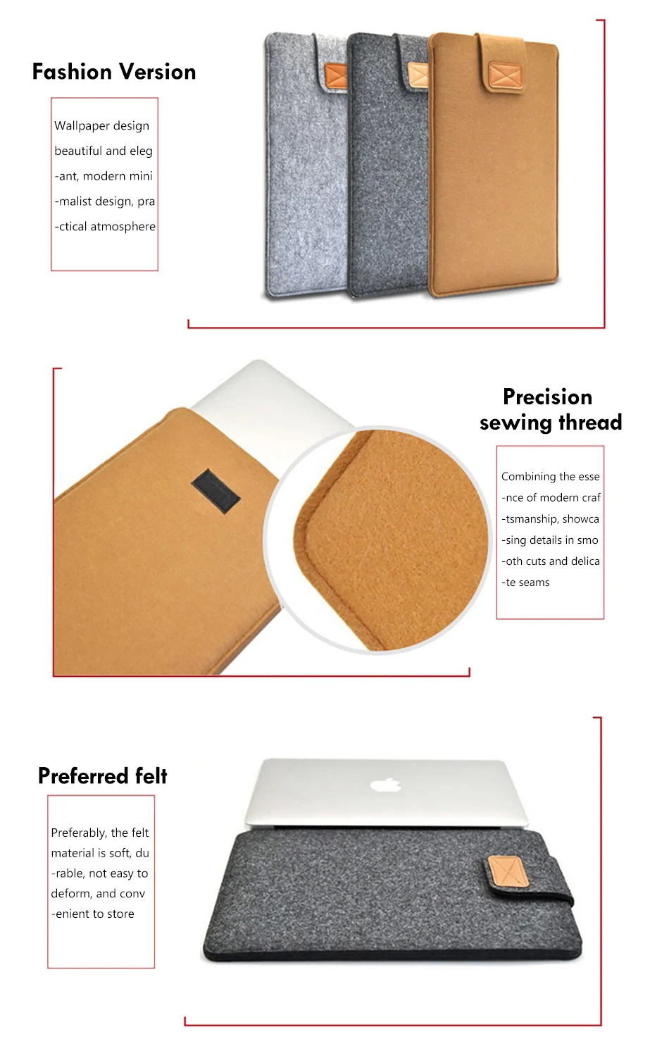 Universal Felt Bag Shockproof 810 inches Tablet Sleeve Bag Cover Funda For Xiaomi Pad4 Huawei M3 M5 Protective Pouch Thick Case (4)