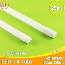 25pcs/lot FreeShip 2ft 4ft Ultra Bright Driverless Led Tube T8 18W 600mm 10W 1200mm 20W Fluorescent T8 Tube Light 85-265V 6000K