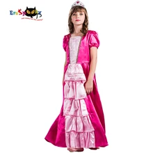 Eraspooky/розовое платье принцессы рубинового цвета; королевский костюм на Хэллоуин для девочек; Детские карнавальные вечерние и Бальные платья; длинное платье для костюмированной вечеринки в средневековом стиле
