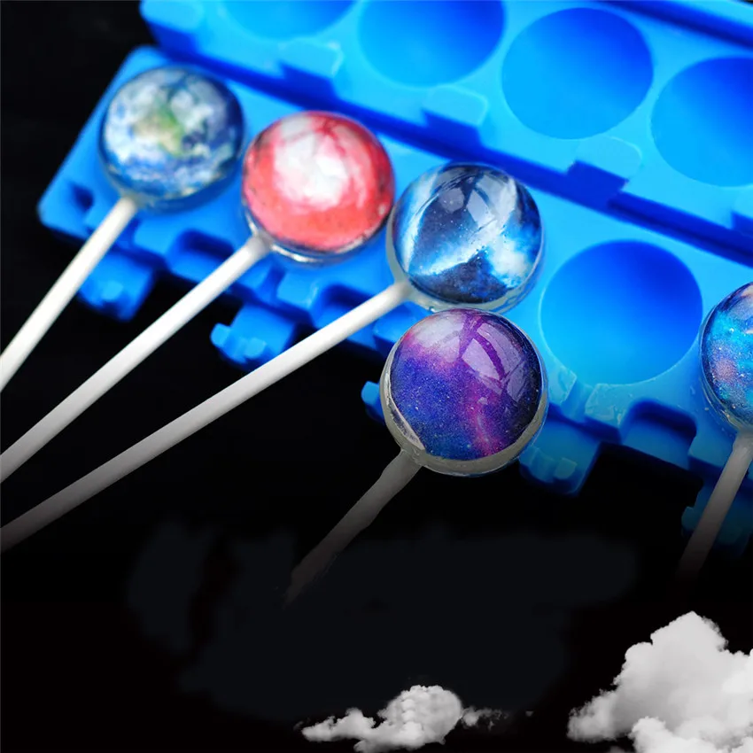 

DIY Star Lollipop Mold 10 hole Cake Maker Crystal sugar Candy Chocolate Silicone Mold Ice Cube Pastry Baking Tools
