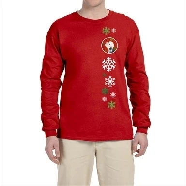 Carolines Treasures SS4710-LS-RED-2XL Dandie Dinmont Terrier Red Green Snowflakes Christmas Long Sleeve Red Unisex Tshirt - 2 Extra Large (1)