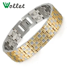 Ювелирные изделия Wollet 22 см золотой цвет лечебная энергия био магнитный браслет из нержавеющей стали браслет для мужчин
