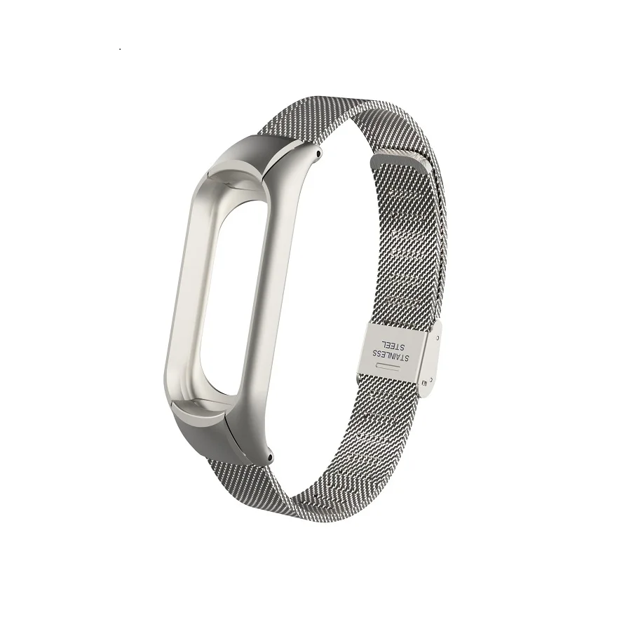 Silver Металлический ремешок для Xiaomi mi Band 3 Нержавеющая сталь Band для mi Band 3 браслет заменить аксессуары для Xiao mi Band 3 - Цвет: Silver