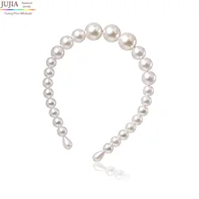 JUJIA лето новая мода большой Искусственный Жемчуг повязки для волос для женщин девушки украшения для волос свадебный подарок