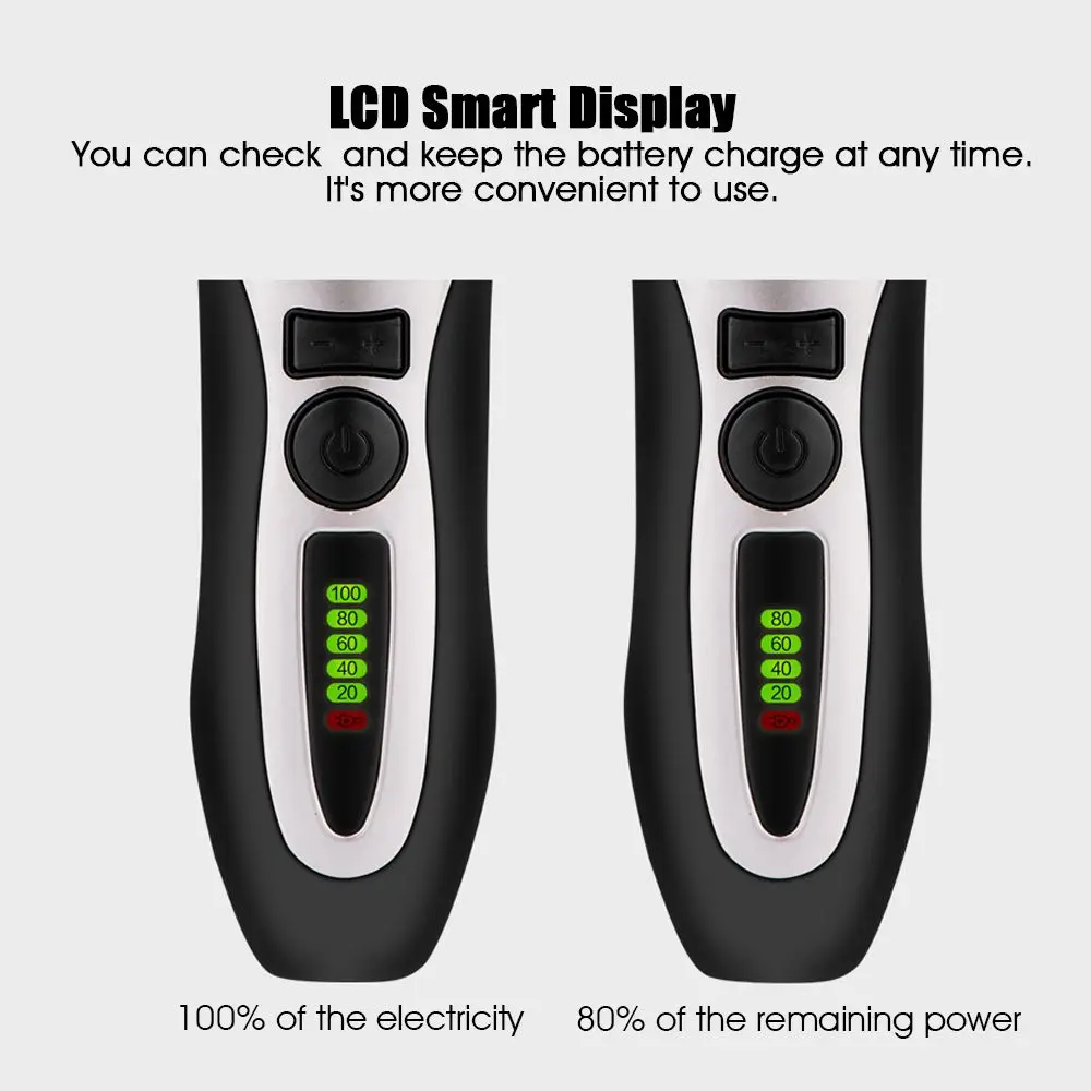  LCD Cord/Cordless Rechargeable Hair Clippers Electric Hair Trimmers For Men Kids Waterproof Shaver 
