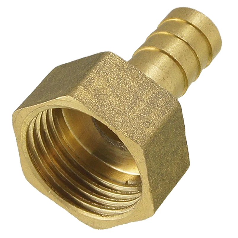 Gold Brass Fitting 10mm Hose Barb 1/2" NPT Female Thread Straight