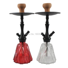 Дешевые Чичи дыма аксессуары табака, наргиле, глиняная миска 1/2 трубы силиконовый шланг алюминиевый стеклянный кальян