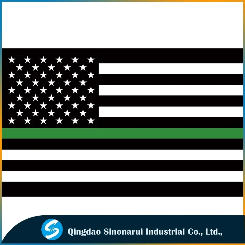 

National flag America country stype flags white black stripes with green line at middle