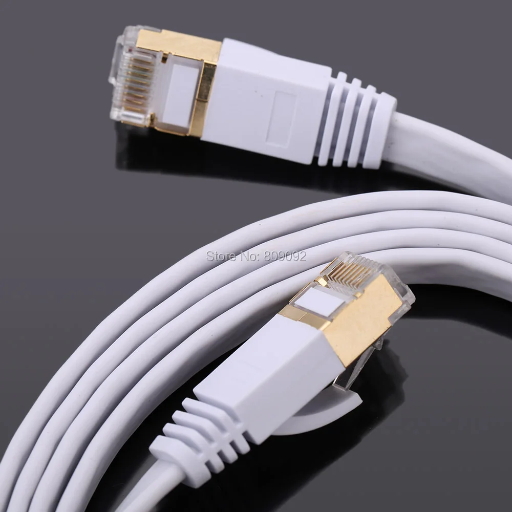 Высокоскоростной сетевой кабель Cat7 SSTP RJ45 10 Гбит/с плоская экранированная витая