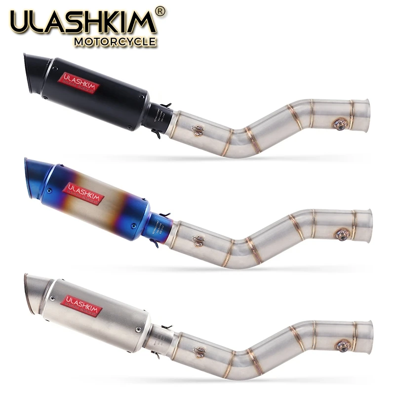 

Motorcycle Full Exhaust System Slip On For Yamaha YZF R1 YZR-R1 Contact Middle Link Pipe 2015 2016 2017