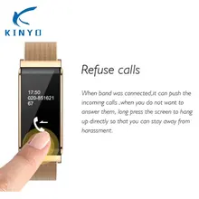 KINYO стиль стальной браслет артериального давления монитор сна трекер smart Band смарт-браслет, совместимый для IOS телефонов Android