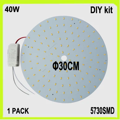 DIY տեղադրում 5730SMD 40W LED ներքև լույսի աղբյուրի LED PCB սկավառակ led dia30cm տաք սպիտակ սառը սպիտակ մակերեսով տեղադրված LED շրջանաձև խողովակ