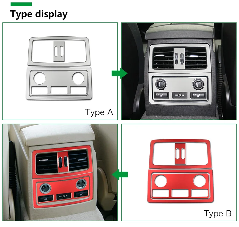  BMW E60 2005-2010 Car Rear Air Conditioning Outlet Vents Frame Cigarette Lighter Cover Decor 5 Series Accessories (2)