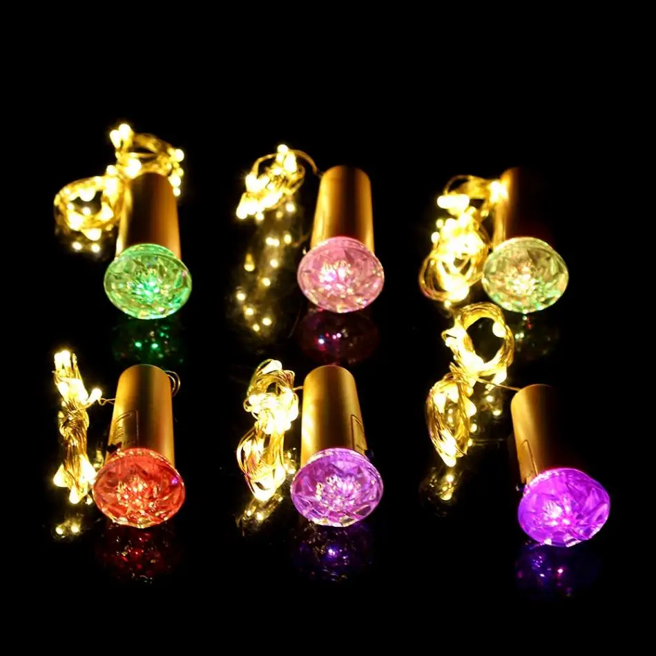 10 шт. в упаковке пробковая медная проволока 15LED Гирлянда для бутылки вина