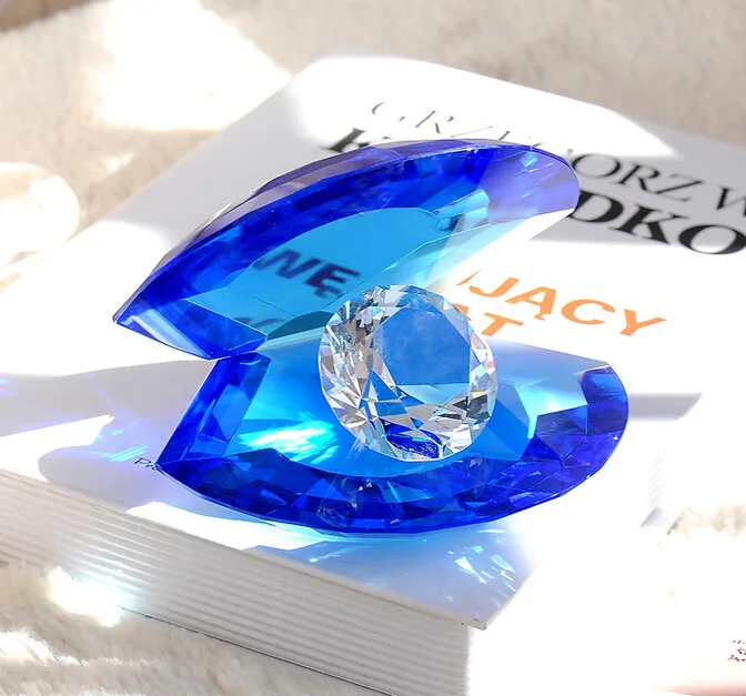 Goede Gratis Verzending, Lovely Blue Crystal mossel shelln met diamant decoratie Bruiloft Decoratie Geschenken Woondecoratie