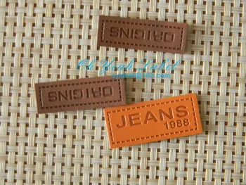 

Custom made high quality leather label / leather patch /pu patch