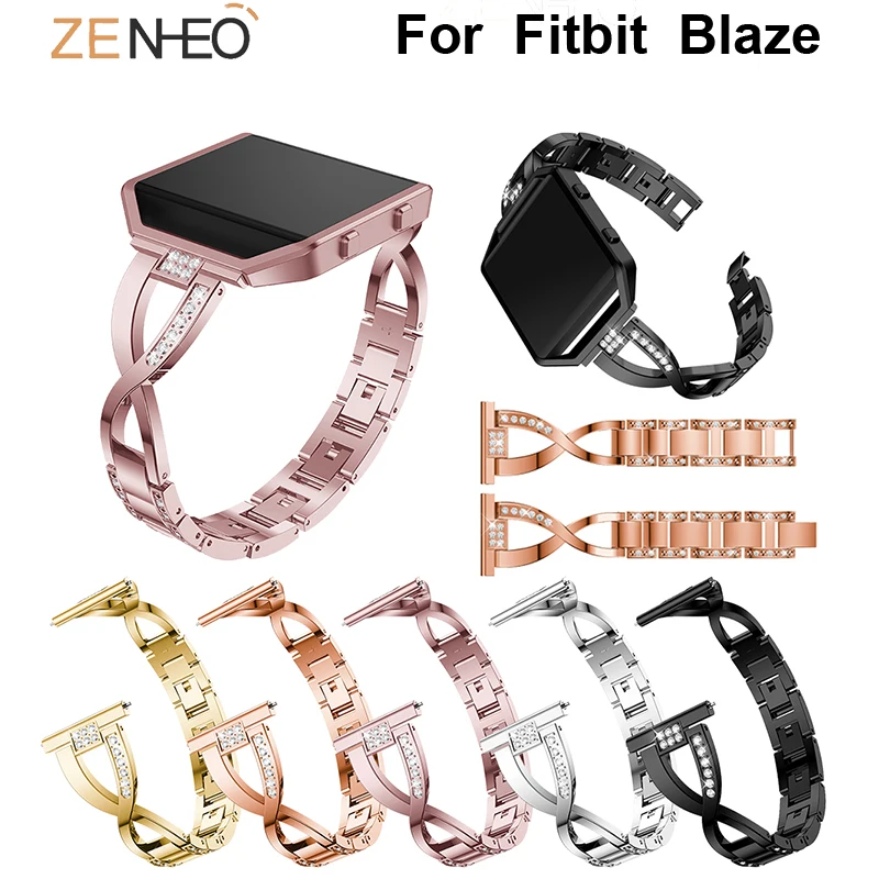 Luxury Bling Rhinestone Wristband For Fitbit Blaze Smart Watch strap new Metal Watchband Straps For Fitbit Blaze Bracelet 175mm