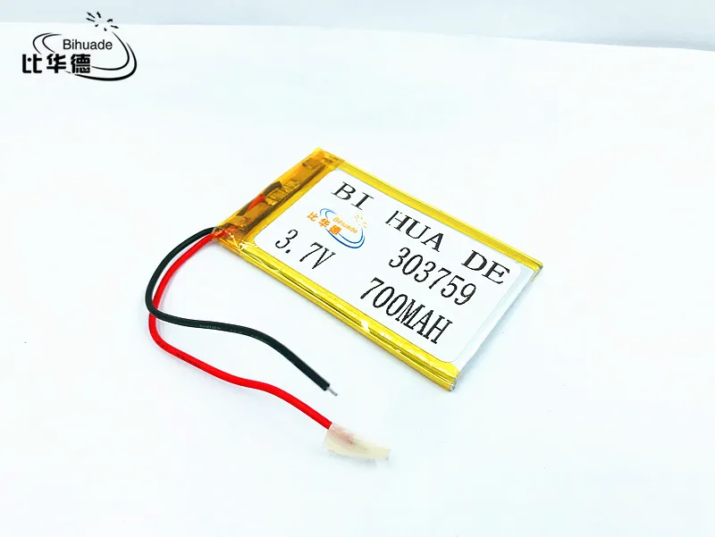 Li-po 3,7 V, 700 мАч 303759 полимерный литий-ионный/литий-ионная аккумуляторная батарея для gps, mp3, mp4, mp5, dvd, модель игрушка